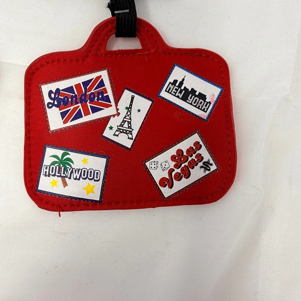 NWT MIAMICA Luggage Tag Set 2 Piece Red Travel Accessory‎ Name  Card Holder